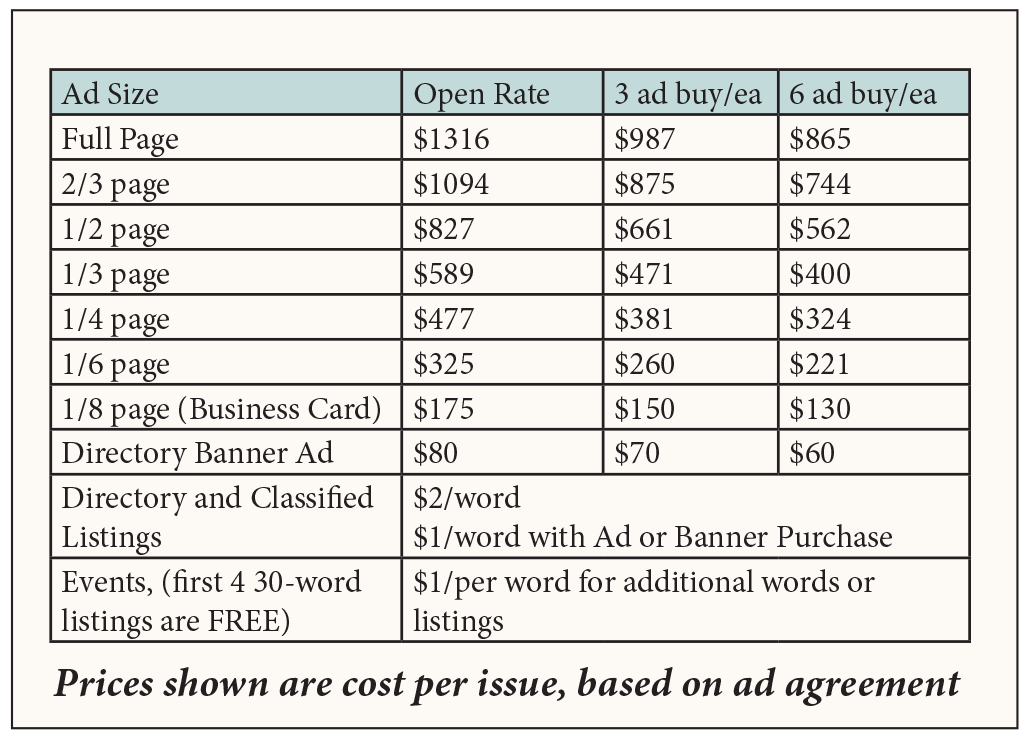 Ad Rate Chart